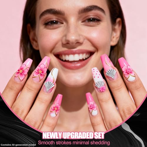 Artdone Nail Art Brushes With Nail Stands Nail Art Tool Set, Dotting Tools, Dust Brush,Striping Brushes for Long Lines, Drawing Pen For Gel Polish Design supply - color: Nail Brushes And Stand Kit A