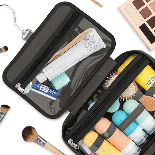 Eco Sun Hanging Travel Toiletry Bag — Designed in Hawaii — Water-resistant Travel Organizer for Bathroom Accessories (Grey) - color: Grey