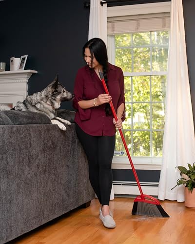 O-Cedar Pet Pro Broom with Step-On Dustpan | Remove 99% with One Sweep | Removes 3 Times More Pet Hair | Quiet Cleaning Tool for Cat and Dog Owners - size: PowerCorner Pet Pro Broom