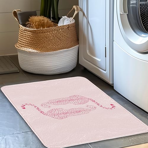 Preppy Pink Leopard Bath Mat | Cheetah Bathroom Rugs, Non Slip, 16x24 - color: Leopard