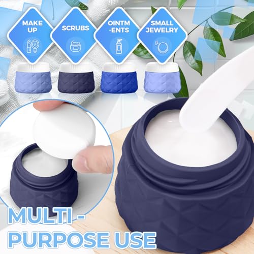 16Pack Travel Bottles for Toiletries, TSA Approved Travel Size Toiletries Containers Set, Silicone Leak Proof Refillable Bottles Elastic Sleeves Creams Jars Accessories Kit W/Clear Bag (Blue) - color: Blue