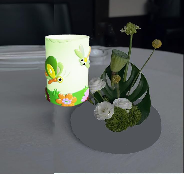 Wendin Cartoon Series Bath Accessory Set, Soap Dispenser Pump, Toothbrush Holder, Tumbler, Soap Dish Resin Art Color Decoration (Dragonfly Cup) - color: Dragonfly Cup
