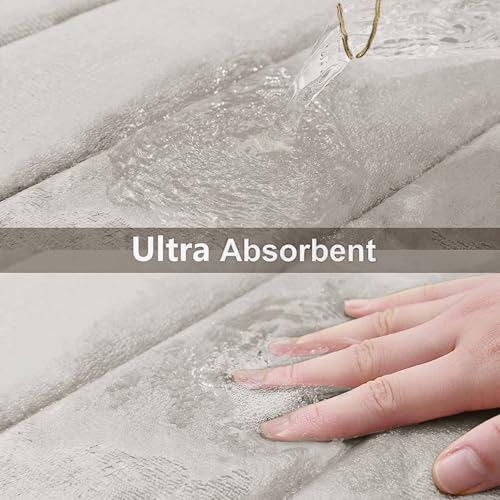 Buganda Memory Foam Bath Mat, 59" x 34", Ultra Soft Bathroom Rugs, Water Absorbent and Machine Washable Bath Rug Runner for Bathroom, Shower, and Tub, Cream - color: Cream, size: 59" X 34"