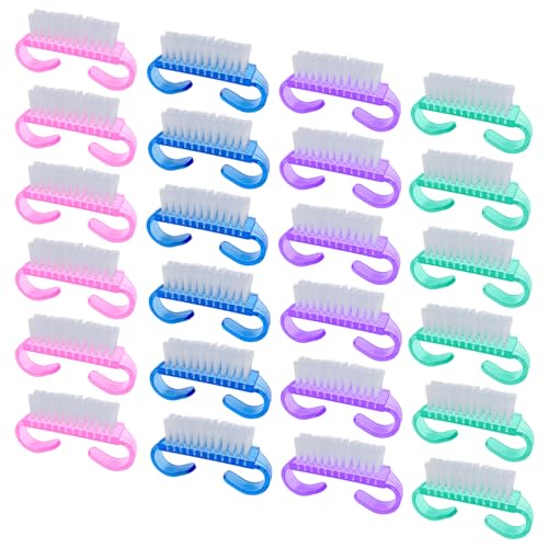 Handle Grip Nail Brush, 24 Pack Small Fingernail Brushes, Hand Scrub Cleaning Brush Kit for Nails and Toes Women Men, Multicolor - color: Pink, Purple, Blue, Green