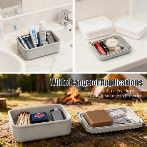 AIDIMMING Extra Large Leak Proof Travel Soap Dish – Large Capacity, Durable, Impact-Resistant, Stain-Resistant, for Extended Trips, Camping, Outdoor Adventures or Truck Drivers (Deep Gray) - color: Deep Gray