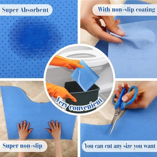 Upgraded 30 Pack Disposable Toilet Mats,Super Absorbent Toilet Floor Protector from Urine,Disposable Toilet Floor Mat for Urine,U Shaped Toilet Mat for Urine,Around Toilet Floor Protector 24" x 22"