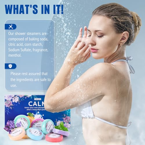 CalmNFiz Shower Steamers Aromatherapy 8 Pack – Gifts for Women, Shower Bombs with Essential Oils, Self Care Relaxation, Easter Basket Stuffers, Birthday Gifts for Mom Wife