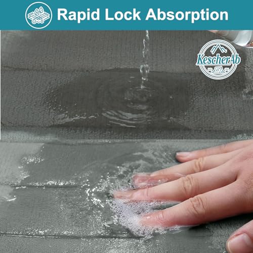 Bathroom Rugs Set 2 Piece Thicker Memory Foam Bath Mat Set Non Slip Quick Dry Machine Washable Light Grey Bath Rugs for Bathroom Floor, Tub and Shower, 19"x31"+15"x23" - color: Light Grey, size: 31" X 19" + 23" X 15"