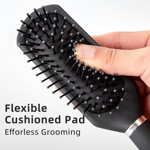 RHOS Hair Brush for Men - Detangler Hair Brush for Styling/Massage - Nylon Bristles with Cushion for Wet & Dry Hair, Bangs, Thin, Short Hair - Gray - color: 1 Pack-Grey with cushion