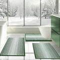 BSICPRO Bathroom Rugs Sets 3 Piece, Toilet Rugs U-Shaped Contour Bath Mat Set, Striped Absorbent Non Slip Chenille Shower Mat, Hunter Green - color: Hunter Green, size: 20"x32"+16"x24"+U Shape 20"x24"