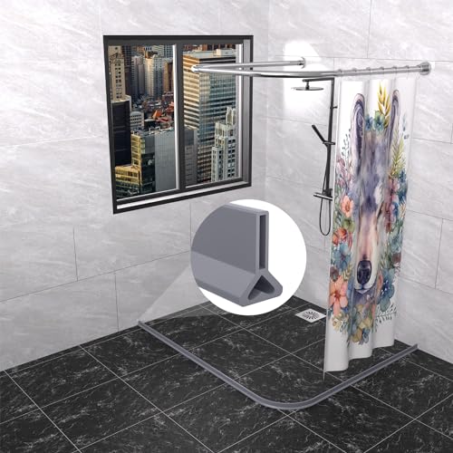 Water Dam for Sink Shower Tub Threshold Water Barrier Collapsible Water Stopper Barrier Water-Blocking Splash Guard Suitable (Heart - 1.18'' H - Gray, 78 Inch) - color: Heart - 1.18'' H - Gray, style: 78 Inch
