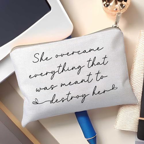 She Over Came Everything That Was Sent To Destroy Her Makeup Bag Women Empowerment Gift To Girl Boss Strong Women Female Empowerment Gift - color: She overcame