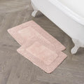 Laura Ashley Ruffle Border 100% Cotton Bath Rug Set, Blush Pink, 17" x 24"/ 20" x 32" - color: Blush, size: 1'5" x 2'8" (Rectangular)