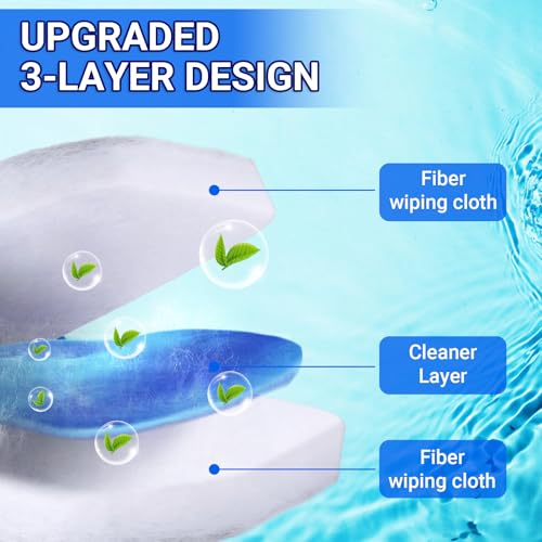 30 Count Disposable Toilet Refill Pads Compatible with Clorox and Oshang Toilet Brush, Bathroom Cleaning Heads