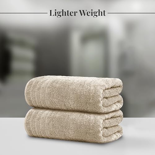 Tens Towels Pack of 4 Extra Large Bath Towels 30 x 60 Inches, 100% Cotton, Larger & Lighter Weight, Quicker to Dry, Super Soft and Absorbent, Perfect for Bathroom, Beige - color: Beige