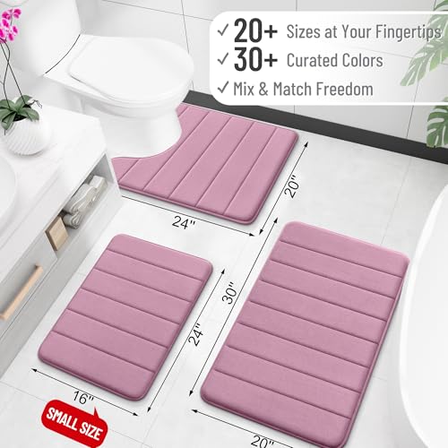 OLANLY Memory Foam Toilet Rugs U Shaped 24x20, Super Soft Absorbent Contour Bath Rugs, Quick Dry, Machine Washable Toilet Mat, Bathmat Floor Carpet, Bathroom Home Decor Accessories, Deep Plum - color: Deep Plum, size: 24" X 20" Contour Rug