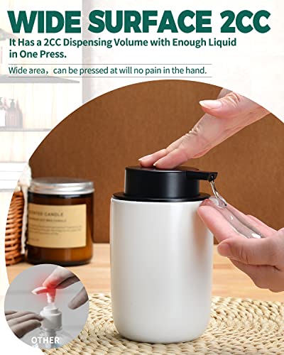 BosilunLlife Lotion Pump Dispenser - Bathroom Soap Dispenser White Kitchen Dish Soap Ceramic Small Liquid Soap Dispenser for Bathroom Lotion Hand Pump Dispenser - color: White-liquid Pump
