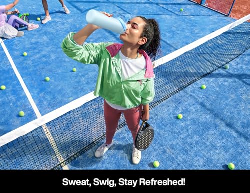 POWCAN 26 oz Insulated Water Bottle: Straw and Spout Lid, Glow-in-the-Dark | Leak-proof, Keep Cold 24H, Cupholder Friendly, BPA-Free, Stainless Steel Water Bottle for Gift, Hiking, Trip (Gilded Flutter) - color: Gilded Flutter (Luminous), size: 26 Ounces