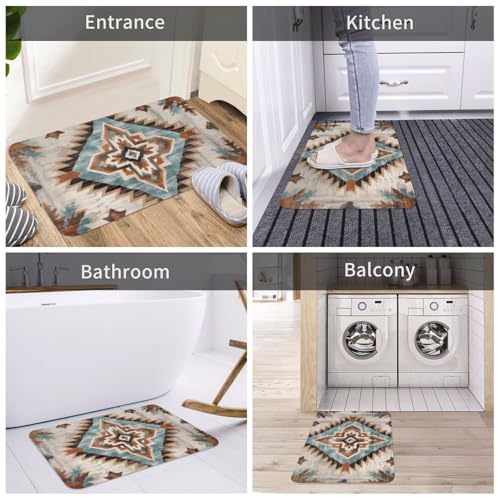 Bath Mat Cowhide Print Western Quick Dry Bathroom Rugs Non Slip Absorbent Shower Flannel Rug Floor Mat for Bathroom,Bathtub,Sink,Bedroom,16"X24" - color: Cay15