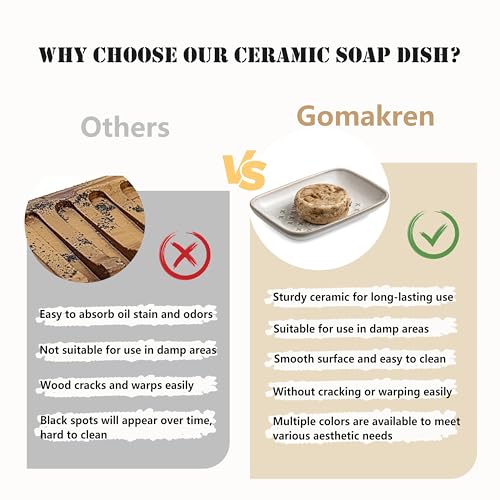 Gomakren Ceramic Soap Dish for Bar Soap 5.5in Cross Soap Saver Tray, Beige | Prevents soggy soap, non-slip bottom, easy to clean, bathroom soap holder, multi-use for sink shower, sponge butter & jewelry - color: Beige, size: Cross