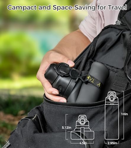 TakeToday Collapsible Water Bottles 21oz (600mL), Foldable Platinum Silicone Travel Water Bottle with Straw & Carry Strap, Leak-Resistant Screw Lid, Wide Mouth, BPA-Free for Hiking, Camping, Travel - color: Black