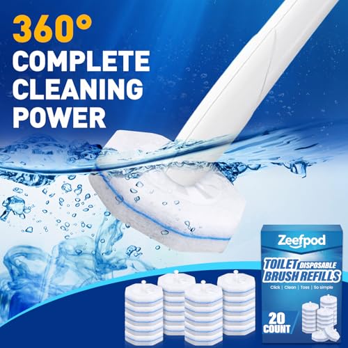 Toilet Cleaner Refill Pads, Disposable Toilet Bowl Cleaner Refill for Toilet Cleaner Wand, Single-Use Hygienic Scrubber Heads, 20 Count - size: 1 Count (Pack of 20)