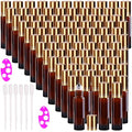 inice 100 10ml Amber Galss Roller Bottles Essential Oils Applicator With Stainless Steel Roller Balls Aluminium Alloy Cap - color: 100 PACK Amber Roller Bottles