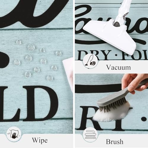 Pauwer Laundry Room Rug Runner 20"x60" Waterproof Rubber Laundry Mat Non Slip Kitchen Mats for Floor Washable Floor Mat Runner Rug for Farmhouse Mudroom Washroom Bathroom Decor - color: Lake Blue, size: 1'8" x 5'