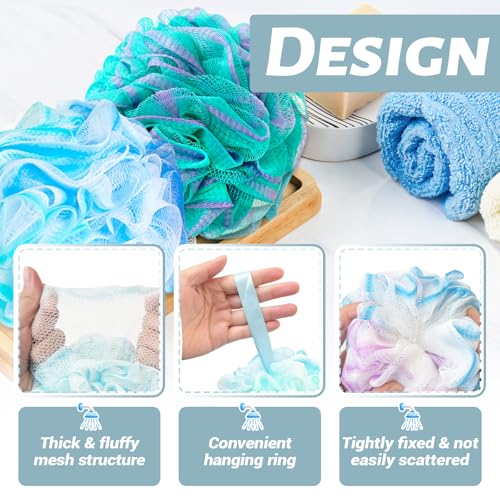10 Pack Bath Sponges Loofahs 40g,Soft Mesh Shower Loofahs,Body Scrubber Bath Balls for Women and Men Children Washing,Beauty Bathing Accessories,Set of 5 Flower Color - color: Style B - 40g