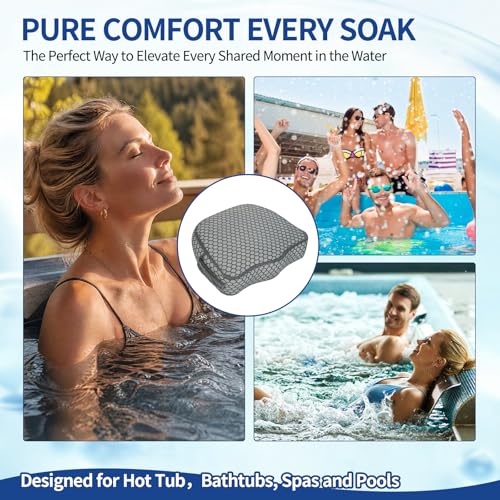 Hot Tub Booster Seat, Weighted SPA Booster Seat Cushion for Adults, 3D Air Mesh Hot Tub Seat Accssories with Non-Slip Micro Dot Bottom,Indoor or Outdoor Quick Dry Hot Tub Pillow (1 Pack-Grey) - style: 1 Pack-Grey