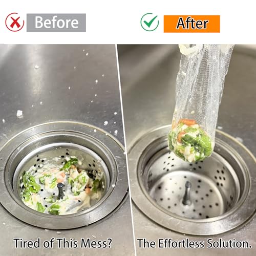 400 Pack Disposable Drain Covers for Sourdough, Ultra-Fine Mesh Sink Strainer Bags, Sourdough Drain Catcher Nets for Kitchen Sink, Food Scraps, Hair & Coffee Grounds