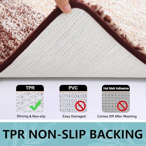 Arotive Bathroom Rugs Sets 2 Piece, Soft Absorbent Microfiber Bath Mats and U-Shaped Contour Toilet Rug, Machine Washable Dry Bath Mats for Bathroom, 24x16 and 24x20, Brown - color: Brown, size: 24" X 16" + U Shape 24" X 20"