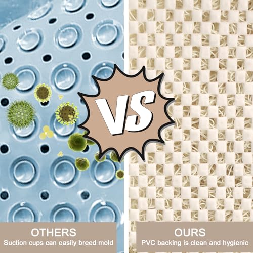 Shower Mat Non Slip, Round Shower Mat for Inside Shower, Non Slip Bathtub Mat, Fast Drying Bath Tub Mats, Loofah Mat for Shower Bathroom, Quick Drying, Resistant (Beige, 32 x 32 Inch) - color: Beige, size: 32" (Round)