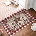 Bath Mat Country Star Burgundy Red Plaid Berry Retro Wood Grain Quick Dry Bathroom Rugs Non Slip Absorbent Shower Flannel Rug Floor Mat for Bathroom,Bathtub,Sink,Bedroom,16"X24" - color: Cay21
