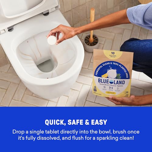 BLUELAND Toilet Bowl Cleaner Tablets, 14 Count (Pack of 2), Lemon Cedar, Plastic-Free, No Harsh Chemicals, Plant-Based, Septic-Safe, Removes Lime, Rust, Hard Water and Toilet Ring Stains - size: 14 Count (Pack of 2)