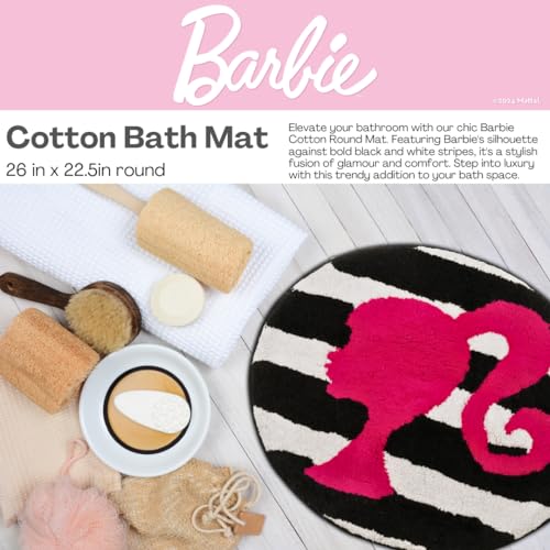 Collectibles Barbie 100% Cotton Non Slip Plush Bathroom Mat Rug (Officially Licensed Product) by Franco - color: Barbie