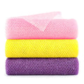 African Net Sponge Extra Long 3 Pieces, Loofah Back Scrubber for Shower, Exfoliating Washcloth & Body Scrubber, 39.37" L x 12.99" W Bath Sponge (Yellow,Pink, Purple) - color: Yellow,pink, Purple