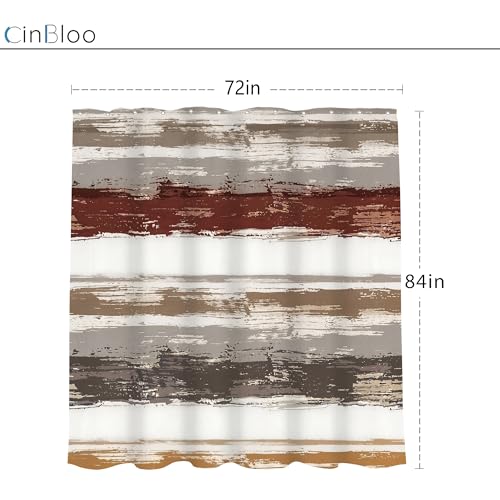 Abstract Brown 72Wx84H Shower Curtain Extra Long Modern Gray Grey Oil Painting Watercolor Striped Minimalist Geometric Simple Bathroom Curtain Set Aesthetic Bath Bathroom Accessories Decor - size: 72"W x 84"L (Pack of 1)