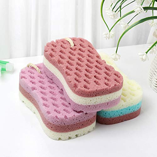 3 Pcs Big Bath Sponge for Women, Men, Sponge Loofah Body Scrubber Shower Sponge for Body Wash Bathroom, 3 Colors & Large Size Bathing Sponge Bathing Accessories(Large Size) - color: Young Man/ Adult
