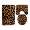 Leopard Print 3 Piece Bathroom Mat Sets,Brown Black Cheetah Animal Wildlife Vintage Bath Toilet Rugs,24"x36"Bath Mat,Toilet Seat Cover, U-Shaped Toilet(Low Pile) - size: 3PC Sets-24"x36"bath mat