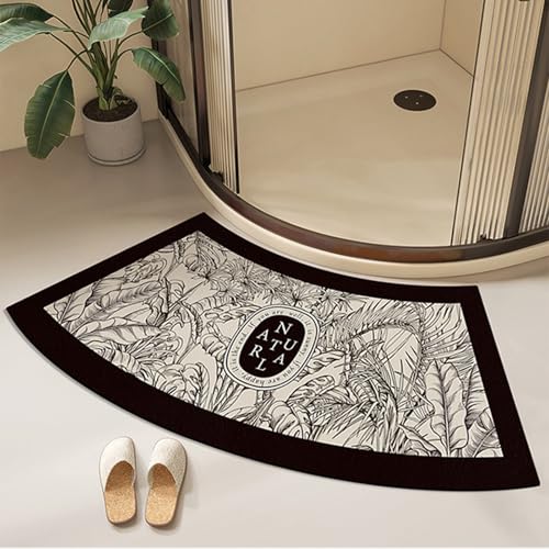 Fast Drying Curved Bath Mat Shower Mats for Round Bathroom and Shower, Strong Absorbent Corner Bath Mat, Rubber Non-Slip Bottom, Easy to Clean, 45x100cm(18x40inch),C - color: C