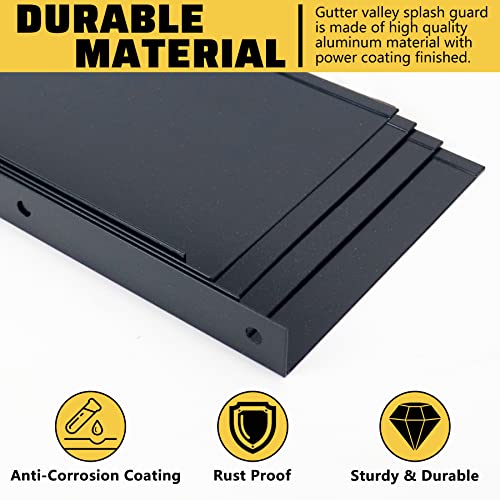 12 Pack Aluminum Gutter Valley Splash Guard,Keep Water from Overshooting The Gutter,for Valley,Corner,or Straight,10 inch Each Piece,Black - color: Black, size: 12 Pack