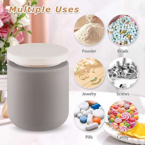 16.9oz/500g Plastic Containers Empty Cosmetic Jars Large Makeup Sample Storage Pot with Lid & Inner Liner for Lotion Cream Ointments DIY Makeup Travel - 1 Pcs-Grey - color: 1 Pcs-Grey