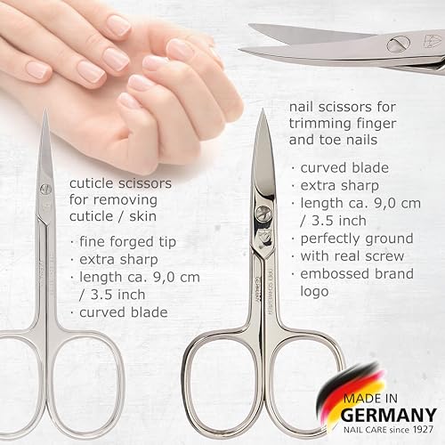 3 Swords Germany - brand quality 8 piece manicure pedicure grooming kit set synthetic leather case orange - Made in Germany - color: ORANGE