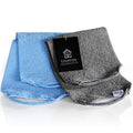 Back Scrubber Towel for Shower, Gray + Blue, 2 Pack | Nylon Bath Towel Washer, Exfoliating Washcloth, Japanese Stretchable Strap, Body Exfoliation - color: Gray + Blue
