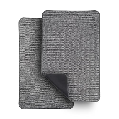 Bath Mat,Ultra Thin Bathroom Rugs,Rubber Bath Mats for Bathroom,No Slip Bath Rugs,Quick Dry,Machine Washable,Low Pile,Absorbent,Shower Outside,Sink,Home Decor Accessories.Dark Grey,1'5"x2'3"(2 Pack) - color: Dark Grey, size: 1'5" X 2'3" (2 Pack)