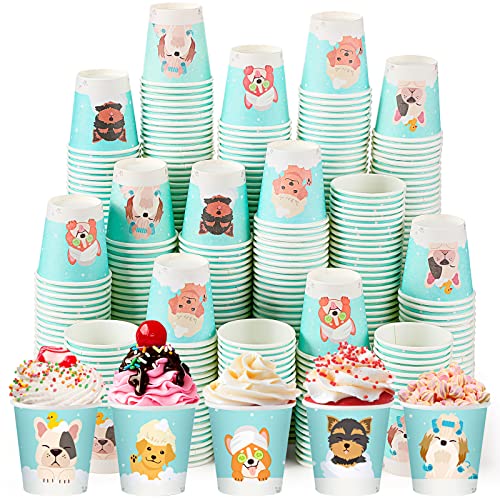Patelai 500 Pack 3 oz Paper Cups Disposable Bathroom Small Mouthwash Animal Beverage Drinking Cups for Home, Office, Travel, Party(Bathroom Dog) - style: Bathroom Dog