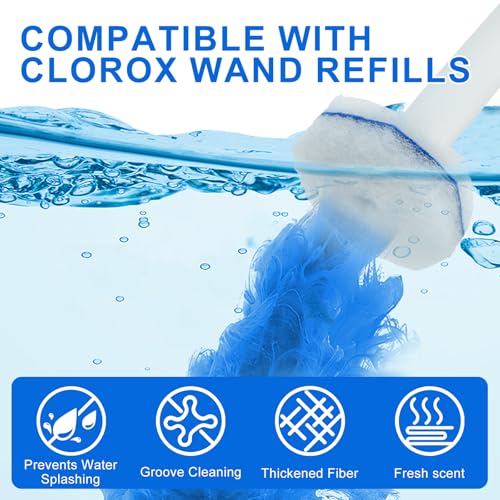 60pcs Disposable Toilet Brush Head Refills Compatible With Clorox System,Upgrade Fiber Cleaner Heads for Closestool .(not included brush rod) - size: 1 Count (Pack of 60)