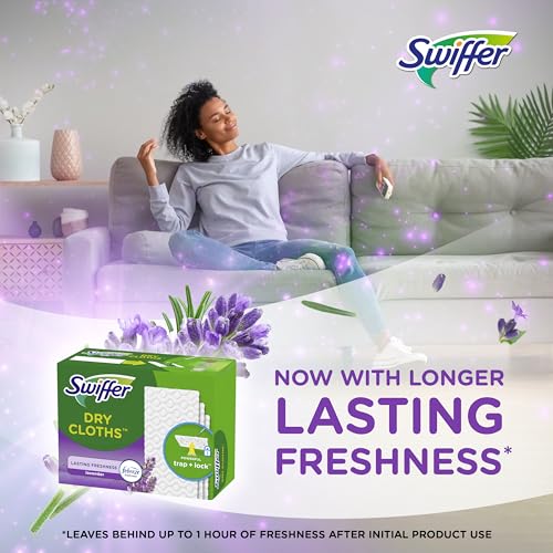 Swiffer Sweep + Mop, Dry Pads Refill, Floor Cleaner, Cleaning Cloths, Lavender, 32ct - size: 32 Count (Pack of 1)