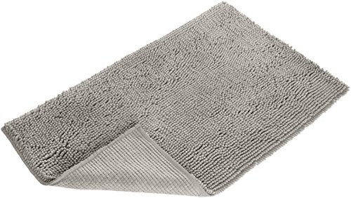 Amazon Basics Platinum Bathroom Rug Mat, Ultra Absorbent Plush Shag, Non-Slip, Quick Drying, Machine Washable, 21" x 34" (Pack of 12) - color: Platinum, size: 1'9" x 2'10" (Rectangular) (Pack of 12)